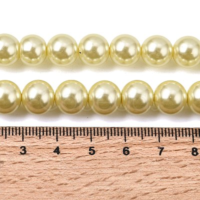Eco-Friendly Dyed Glass Pearl Round Beads Strands HY-A002-10mm-RB012-1