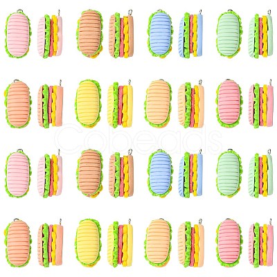 40Pcs 8 Colors Resin Pendants RESI-CJ0004-50-1