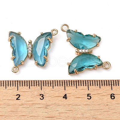 Brass Pave Faceted Glass Connector Charms FIND-Z020-04U-1