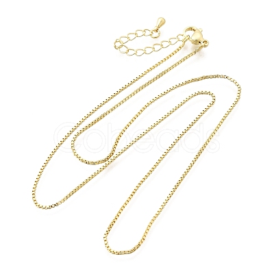 1MM Brass Box Chain Necklaces NJEW-Z083-01G-1