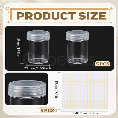 5Pcs Plastic Bead Tube Storage Containers CON-LP0001-26-1