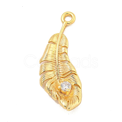Brass Micro Pave Clear Cubic Zirconia Pendants KK-U015-12G-1