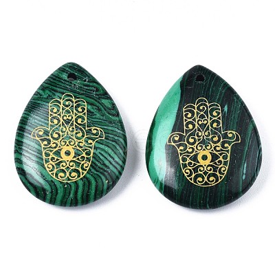Synthetic Malachite Pendants G-T122-73G-1
