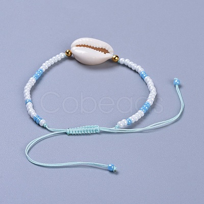 Adjustable Glass Seed Bead Braided Bead Bracelets BJEW-JB04284-M-1