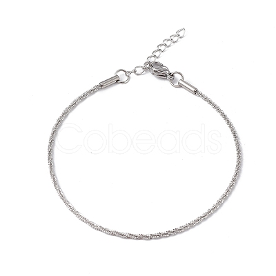 Non-Tarnish 304 Stainless Steel Bone Rope Chain Bracelet for Women LS-BJEW-I311-01A-P-1