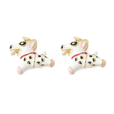 Brass Enamel Charms KK-C110-07G-1