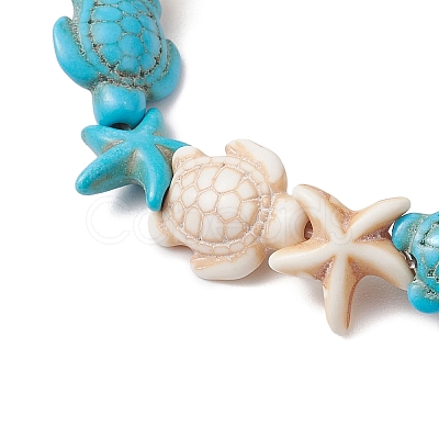 Synthetic Magnesite & Turquoise Beaded Stretch Bracelets for Women BJEW-TA00580-1