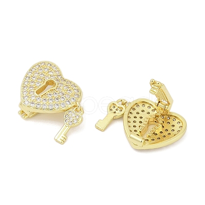 Brass Micro Pave Cubic Zirconia Slide Charms KK-D317-119G-1