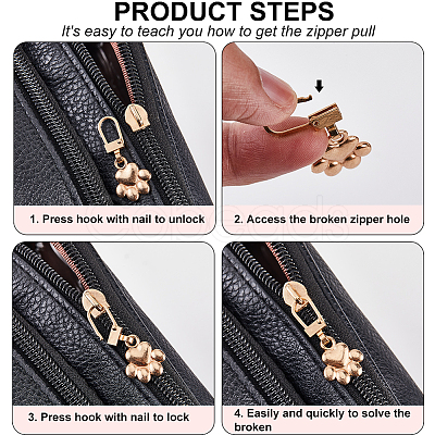 20Pcs 10 Styles Alloy Zipper Puller FIND-GF0007-97-1