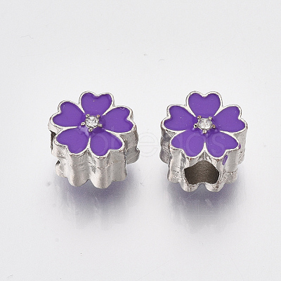 Platinum Plated Alloy European Beads MPDL-S067-27-1