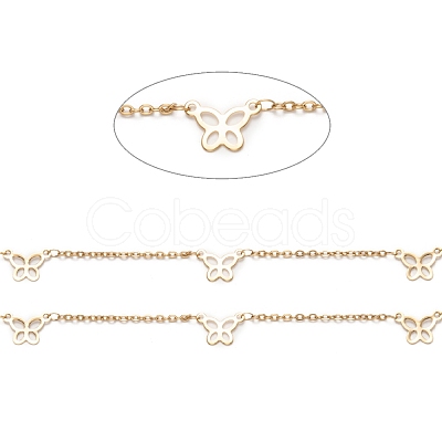 Ion Plating(IP) 304 Stainless Steel Butterfly Link Cable Chains STAS-P254-09G-1