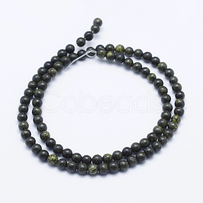 Natural Serpentine/Green Lace Stone Beads Strands G-P345-01-8mm-1