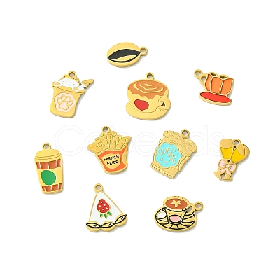 10Pcs 10 Styles 304 Stainless Steel Charms STAS-CJ0003-35-1
