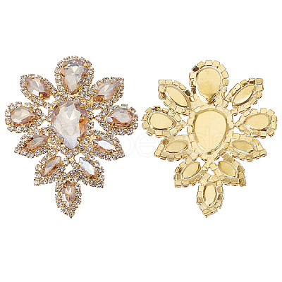 2Pcs Alloy Glass Rhinestone Cabochons FIND-CY0001-75-1