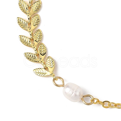 Natural Cultured Freshwater Pearl Beads Link Bracelets BJEW-JB12857-01-1
