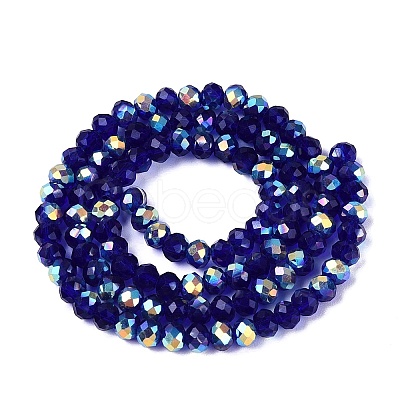 AB Color Plated Transparent Glass Rondelle Beads Strands EGLA-T029-4mm-10R-1