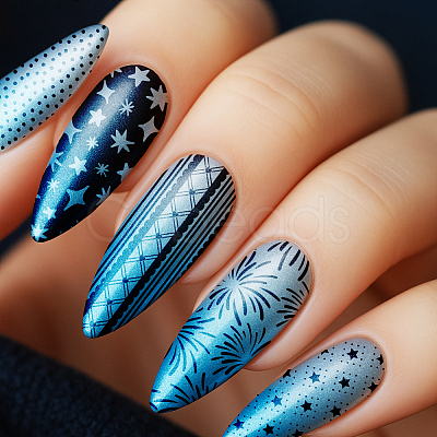 Stainless Steel DIY Nail Art Templates MRMJ-WH0092-198-1