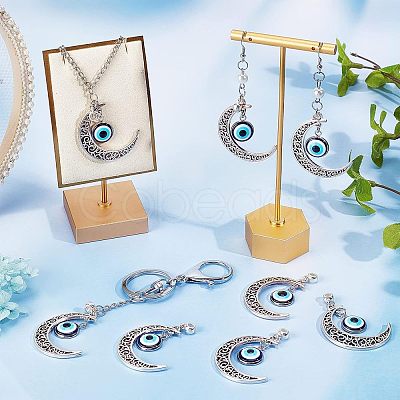 Nbeads Alloy Hollow Moon Big Pendants FIND-NB0002-45-1