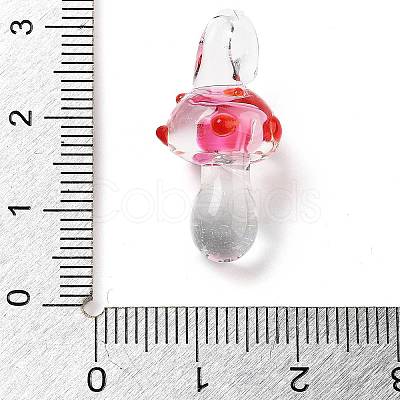 Transparent Handmade Lampwork Pendants LAMP-T021-14D-1
