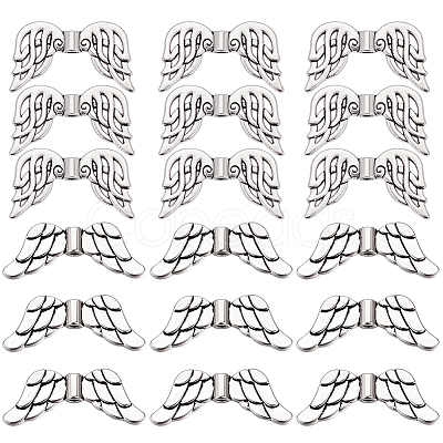 40Pcs 2 Styles Tibetan Style Alloy Beads FIND-SC0011-80-1