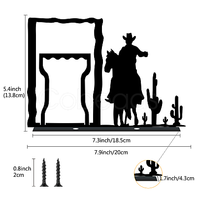 Man & Horse Pattern Iron Photo Frames AJEW-WH0247-003-1