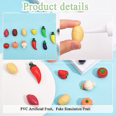 24Pcs 12 Style EPMC Resin Mini Imitation Vegetables Decoration MIMO-FG0001-01-1