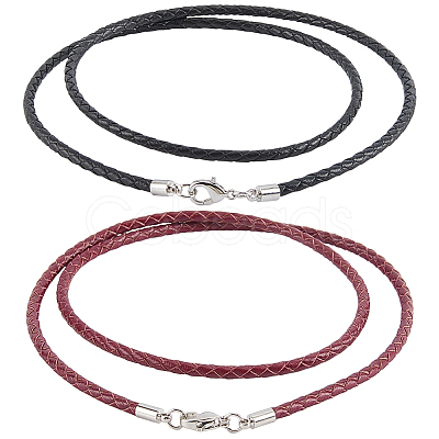 10Pcs 2 Colors Braided Leather Cords Necklace Making NCOR-CL0001-03A-1
