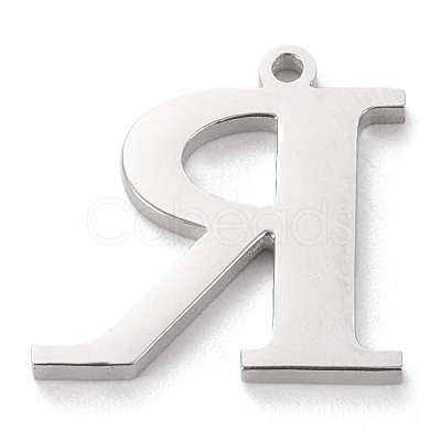 Tarnish Resistant 304 Stainless Steel Letter Pendant Rhinestone Settings STAS-J028-01R-1