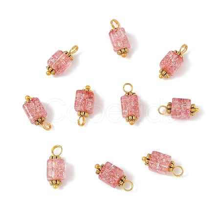 10Pcs Crackle Glass Pendants PALLOY-YW00067-04-1