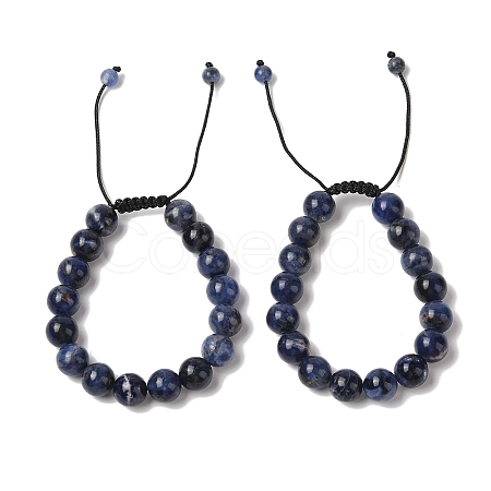 10mm Round Natural Sodalite Braided Bead Bracelets BJEW-C067-01C-03-1
