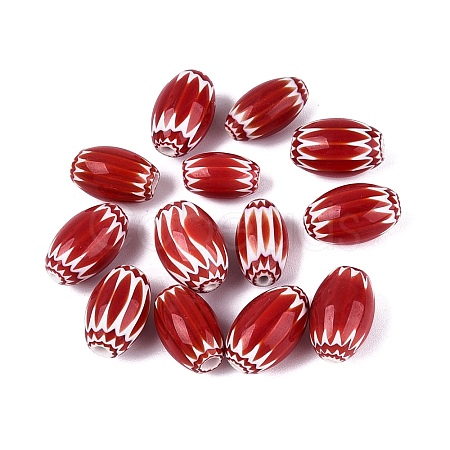 Handmade Millefiori Glass Barrel Beads LA-N002-04A-1