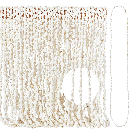Natural Shell Beaded Long Necklaces for Women LS-AJEW-WH0460-131A-1