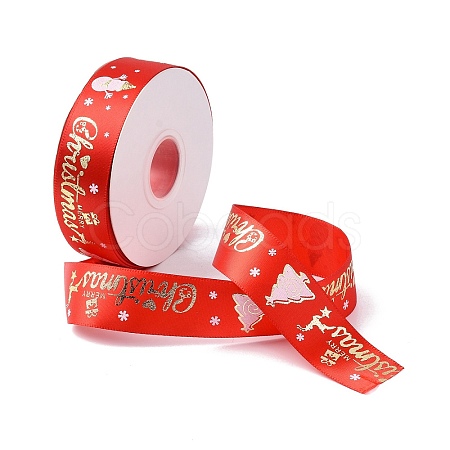 25 Yards Christmas Theme Printed Polyester Ribbon OCOR-C004-04E-1