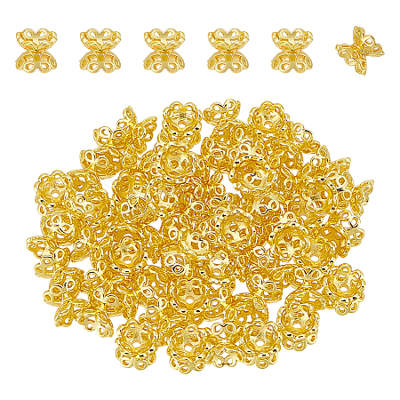 60Pcs Rack Plating Flower Brass Beads FIND-UN0016-26-1