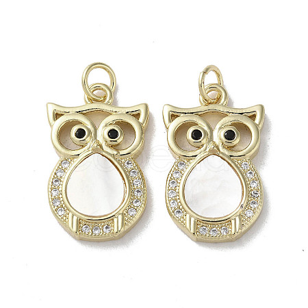 Brass Micro Pave Cubic Zirconia Pendants KK-G485-25B-G-1