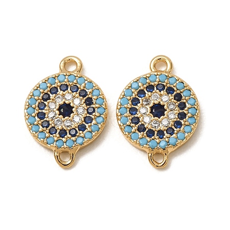 Brass Micro Pave Cubic Zirconia Connector Charms GG-CBAE681-20G-1