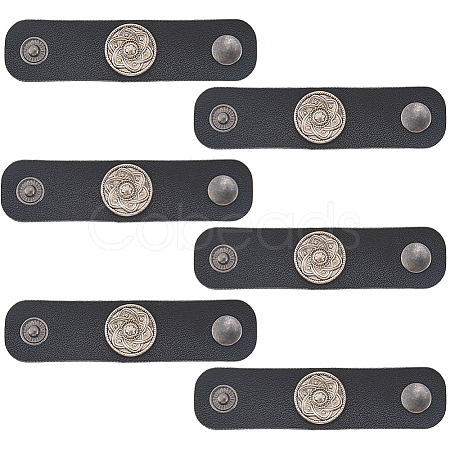 6Pcs PU Leather with Alloy Scarf Clips FIND-CL0001-84B-1