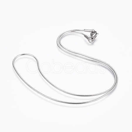 Non-Tarnish 304 Stainless Steel Snake Chain Necklaces NJEW-F248-01A-P-1