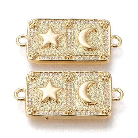 Brass Micro Pave Cubic Zirconia Links Connectors ZIRC-F116-19-G-1