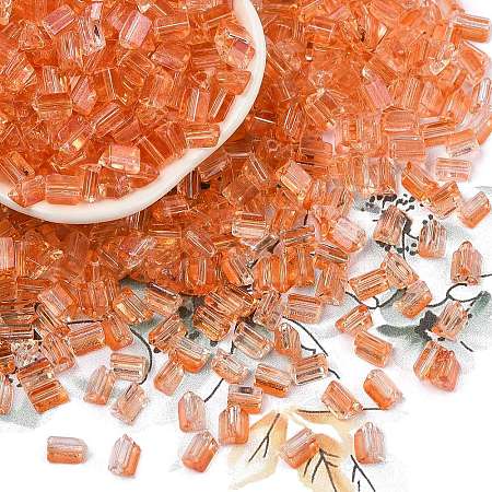 Transparent Spray Painted Glass Seed Beads SEED-L011-10A-08-1
