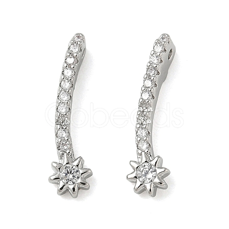 Brass Pave Clear Cubic Zirconia Pendants CU-CBA9FFD-11P-01-1
