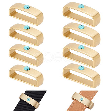 4Pcs 2 Style Brass with Synthetic Turquoise Loop Keepers KK-WR0001-08-1