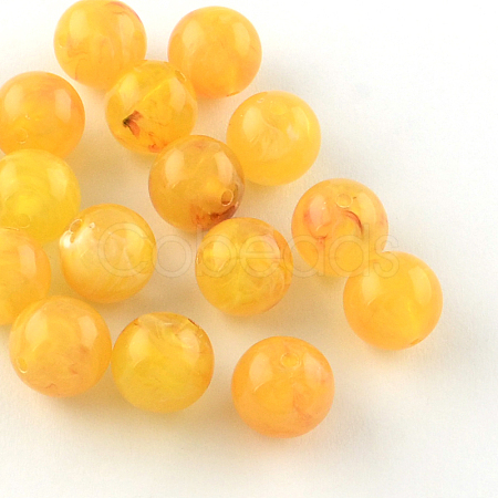 Round Imitation Gemstone Acrylic Beads OACR-R029-6mm-10-1