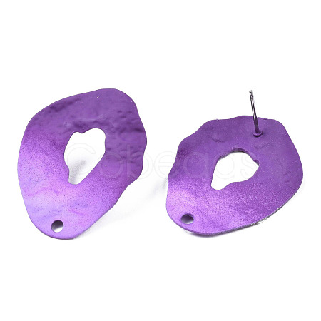 Spray Painted Iron Stud Earring Findings IFIN-N008-022B-1
