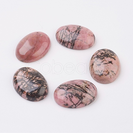 Natural Rhodonite Flat Back Cabochons G-G741-22x30mm-12-1