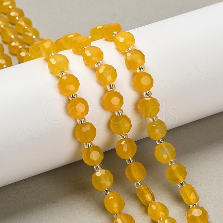 Natural Yellow Agate Beads Strands G-B153-A03-1