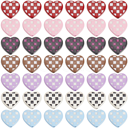 42Pcs 7 Colors Baking Paint Alloy Beads FIND-SC0015-83-1
