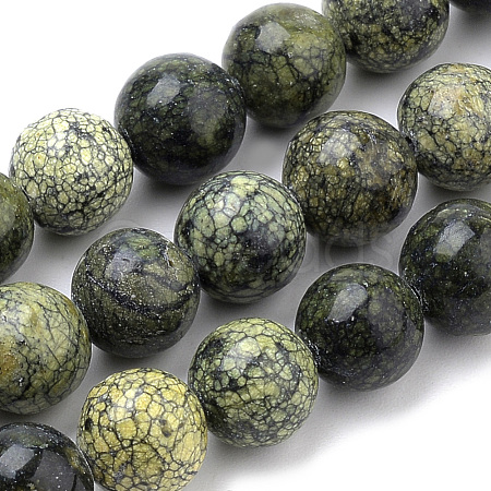 Natural Serpentine/Green Lace Stone Beads Strands G-S259-15-8mm-1