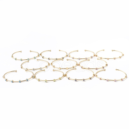 Brass Cuff Bangles BJEW-A134-02G-M-1