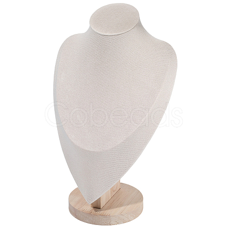 Bust Shaped Beech Covered with Velvet Necklace Display Stands NDIS-WH20010-02C-1